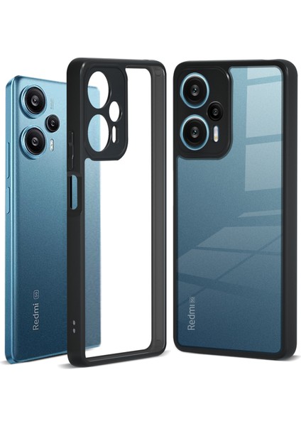 Xiaomi Redmi Note 12 Turbo Cep Telefonu Kılıfı Için Tpu + Pc Arka Kabuk-Şeffaf Siyah (Yurt Dışından)