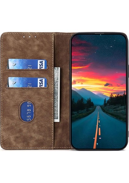 Xiaomi Redmi Note 13 5g Kılıf Rfıd Engelleme Cüzdan Telefon Kılıfı-Kahverengi Için Pu Deri Kapak (Yurt Dışından)