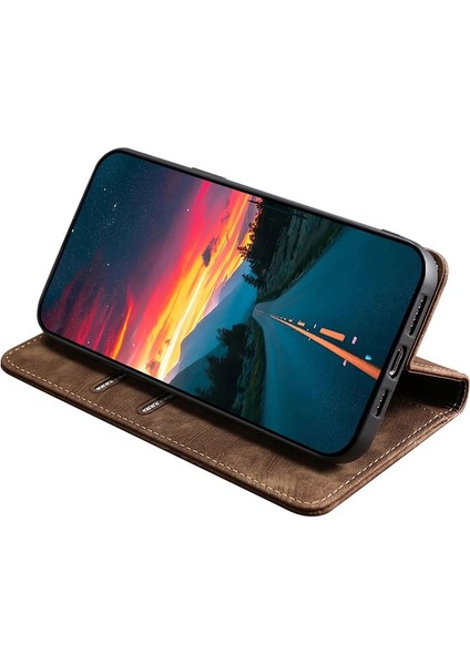 Xiaomi Redmi Note 13 5g Kılıf Rfıd Engelleme Cüzdan Telefon Kılıfı-Kahverengi Için Pu Deri Kapak (Yurt Dışından)