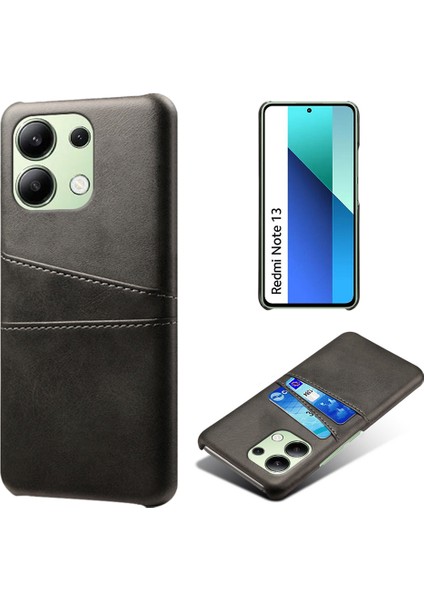 Xiaomi Redmi Note 13 4g Telefon Kılıfı Kart Tutuculu Çizilmez Darbeye Dayanıklı Kapak-Siyah (Yurt Dışından)