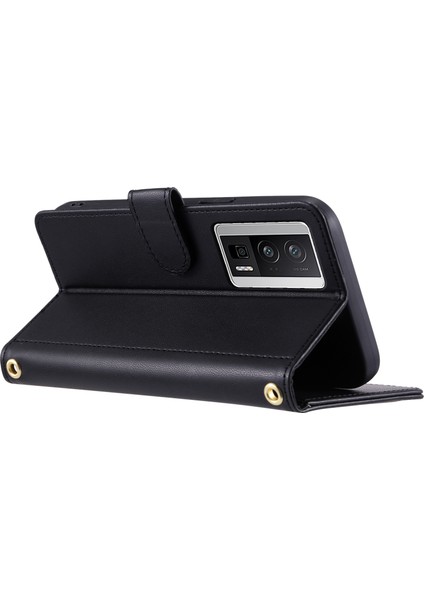 Xiaomi Redmi K60 5g Cep Telefonu Kılıfı Için Eşkenar Dörtgen Izgara Crossbody Kapak-Siyah (Yurt Dışından) modelleri