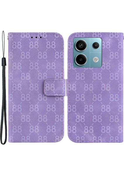 Xiaomi Poco X6 5g Cüzdan Telefon Kılıfı Çift 8 Şekilli Deri Kapak-Mor Için (Yurt Dışından)