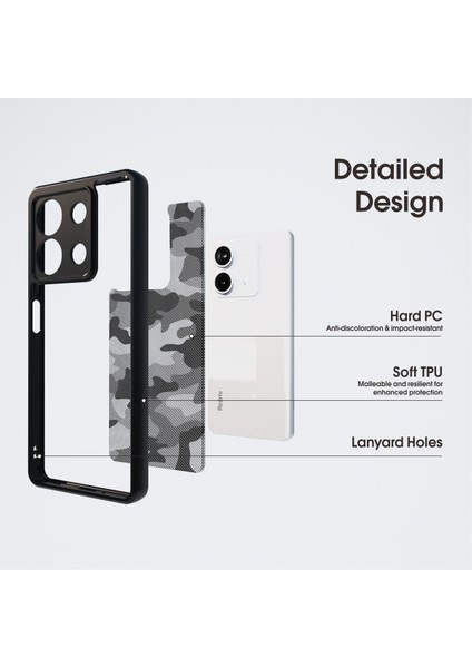 Xiaomi Redmi Için Not 13 5g Telefon Kılıfı Tpu + Pc Arka Kapak Hassas Kesme Lens Deliği-Mat Siyah (Yurt Dışından)