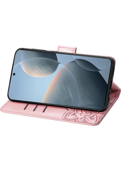 Xiaomi Redmi Için K70E 5g Telefon Kılıfı Kelebek Desenli Folyo Stand Görünümü Kapak-Gül Altın (Yurt Dışından) modelleri