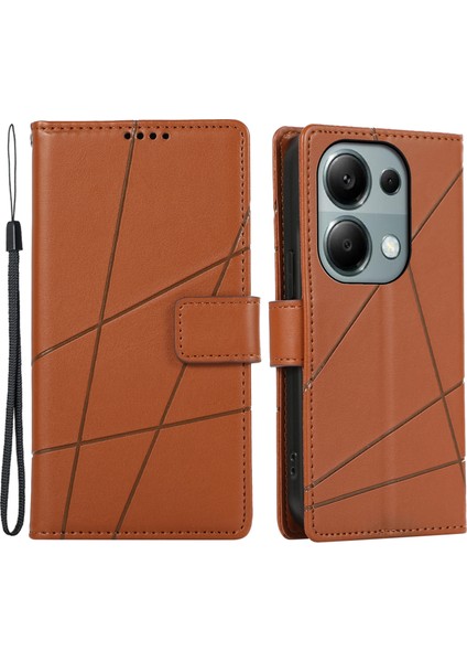 Xiaomi Redmi Note 13 Pro 4g Kılıf Serisi Baskılı Deri Telefon Kapağı-Kahverengi (Yurt Dışından)