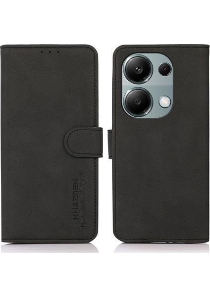 Xiaomi Redmi Note 13 4g Deri Kılıf Tpu Darbeye Dayanıklı Kabuk Cüzdan Telefon Kapağı-Siyah (Yurt Dışından)