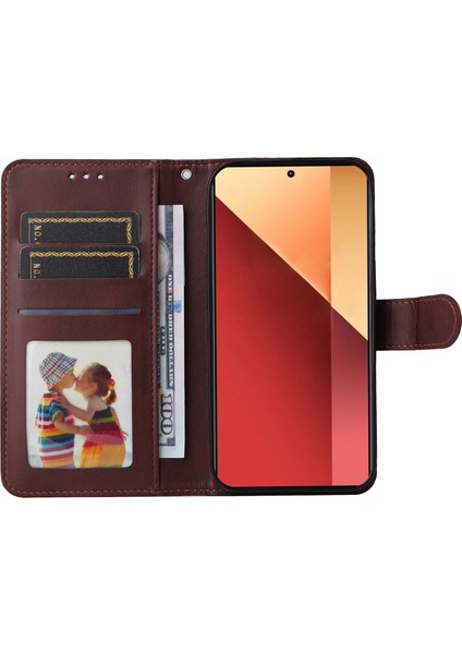 Xiaomi Poco M6 Pro 4g Kılıf Buzağı Doku Fotoğraf Yuvası Telefon Kapağı-Kahverengi (Yurt Dışından) fiyatları