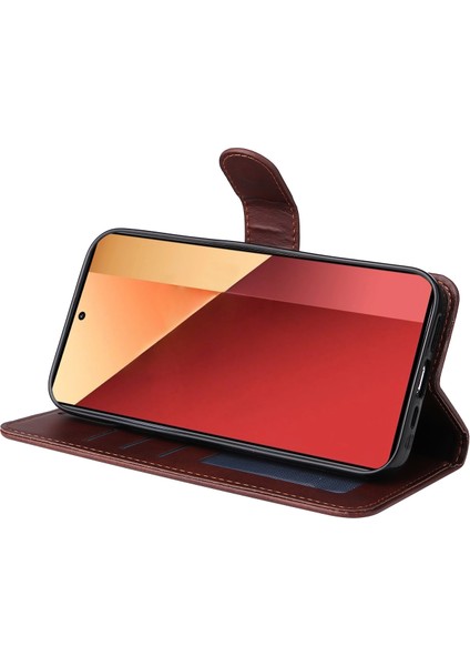 Xiaomi Poco M6 Pro 4g Kılıf Buzağı Doku Fotoğraf Yuvası Telefon Kapağı-Kahverengi (Yurt Dışından) modelleri