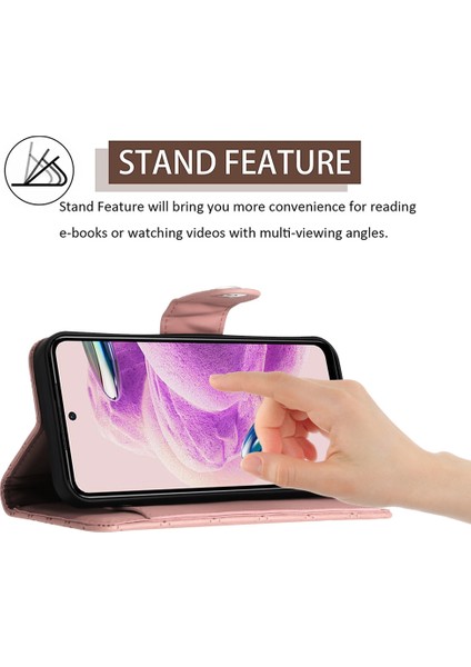 Xiaomi Redmi Note 12S 4g Deri Kılıf Eşkenar Dörtgen 7 Kart Yuvaları Telefon Kapağı-Mercan Için (Yurt Dışından)