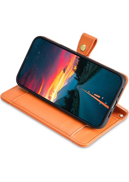 Xiaomi Redmi Note 12 Pro+ 5g Telefon Kılıfı Fermuarlı Cep Çevirme Standı Kapak-Turuncu (Yurt Dışından) modelleri