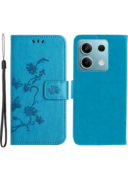 Xiaomi Redmi Note 13 5g Baskılı Cüzdan Kılıf Deri Telefon Kapağı-Mavi (Yurt Dışından)