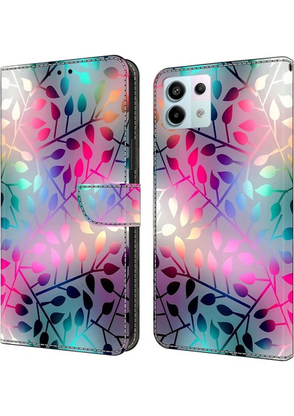 Xiaomi Redmi Için Not 13 Pro 5g Kılıf 3D Desen Flip Cüzdan Pu Deri Telefon Kapağı-Akçaağaç Yaprağı (Yurt Dışından)