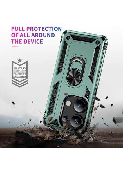 Xiaomi Redmi Note 13 Pro 4g Kılıf Anti-Drop Pc+Tpu Kickstand Telefon Kapağı-Siyahımsı Yeşil (Yurt Dışından) modelleri