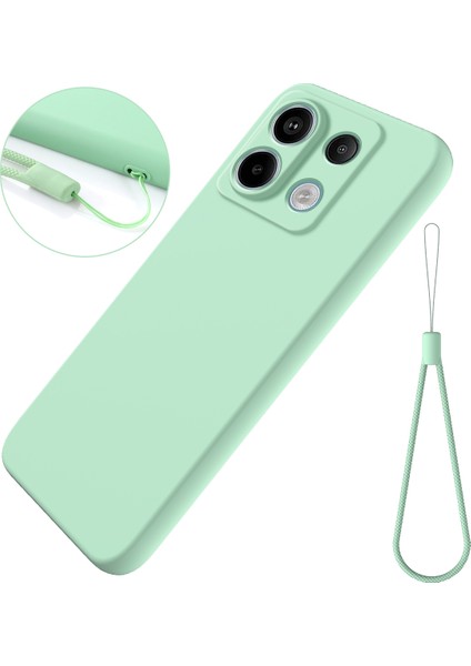 Xiaomi Poco X6 5g Kılıf Askılı Sıvı Silikon Telefon Arka Kapak-Yeşil (Yurt Dışından)
