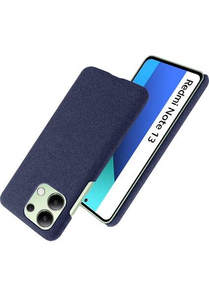 Xiaomi Redmi Note 13 4g Telefon Kılıfı Sert Pc + Kumaş Kaymaz Kapak-Mavi Için (Yurt Dışından)