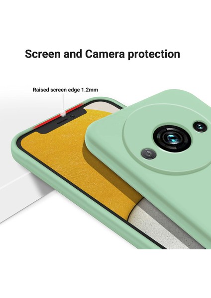 Xiaomi Redmi A3 Sıvı Silikon Yumuşak Astar Darbeye Dayanıklı Kapak-Yeşil Cep Telefonu Kılıfı (Yurt Dışından)