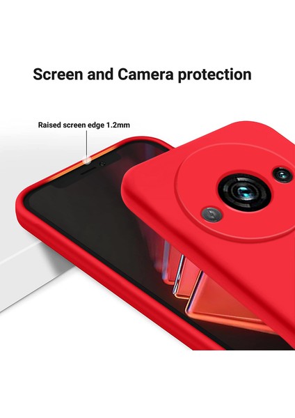 Xiaomi Redmi A3 Sıvı Silikon Yumuşak Astar Darbeye Dayanıklı Kapak-Kırmızı Cep Telefonu Kılıfı (Yurt Dışından) modelleri
