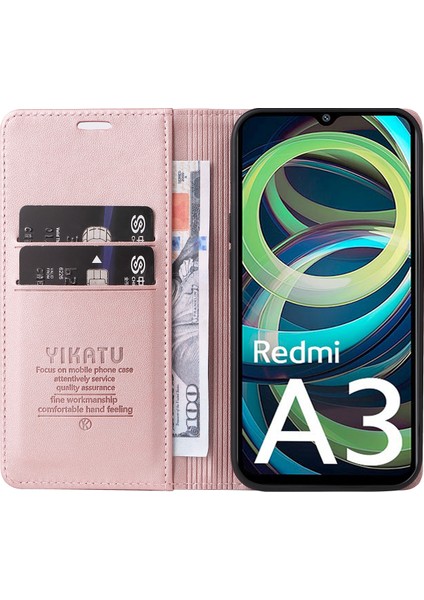Xiaomi Redmi Için A3 Kılıf Gizli Manyetik Adsorpsiyon Deri Telefon Kapağı-Gül Altın (Yurt Dışından) fiyatları