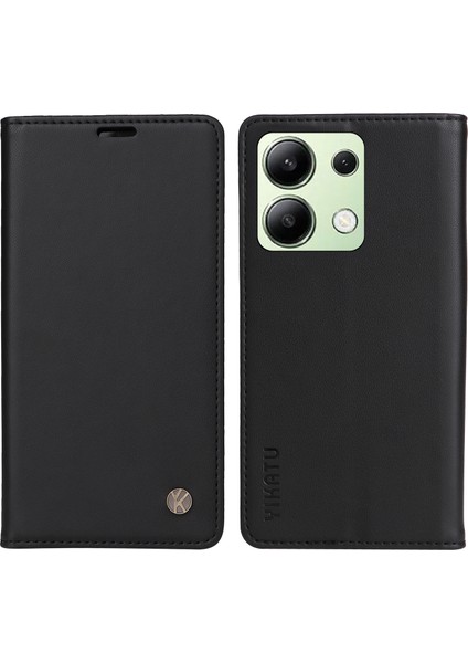 Xiaomi Redmi Note 13 4g Kılıf Cüzdan Telefon Kapağı Manyetik Kapanış-Siyah (Yurt Dışından)