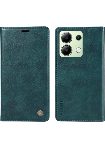 Xiaomi Redmi Note 13 4g Deri Kılıf Manyetik Kapanış Litchi Doku-Mavi Için (Yurt Dışından)