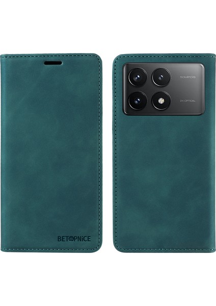 Xiaomi Redmi K70 5g Kılıf Rfıd Engelleme Cüzdan Telefon Koruyucu-Yeşil (Yurt Dışından)