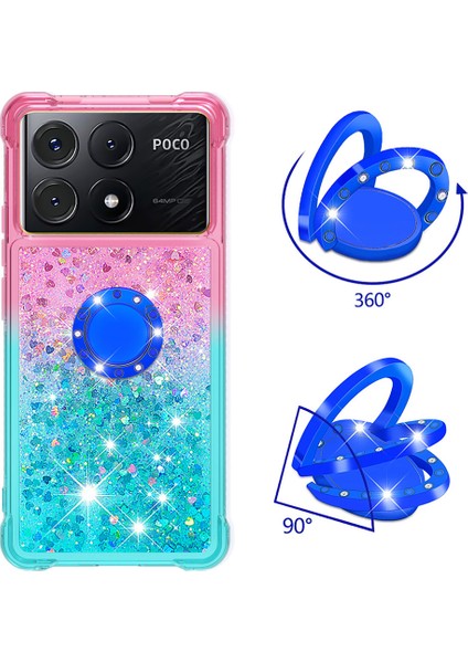 Xiaomi Poco X6 Pro 5g Tpu Kılıf Kickstand Degrade Telefon Kapağı-Pembe + Mavi Için (Yurt Dışından) fiyatları