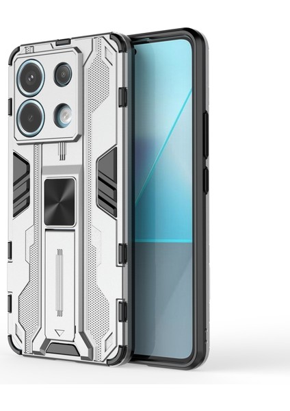 Xiaomi Redmi Note 13 Pro 5g Kickstand Kılıf Anti-Damla Telefon Kapağı-Gümüş (Yurt Dışından)