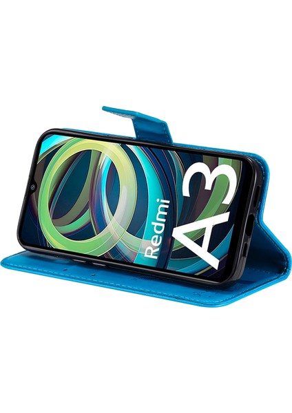 Xiaomi Redmi A3 Cüzdan Kılıf Kedi Ağacı Desenli Deri Telefon Kapağı-Mavi (Yurt Dışından) modelleri