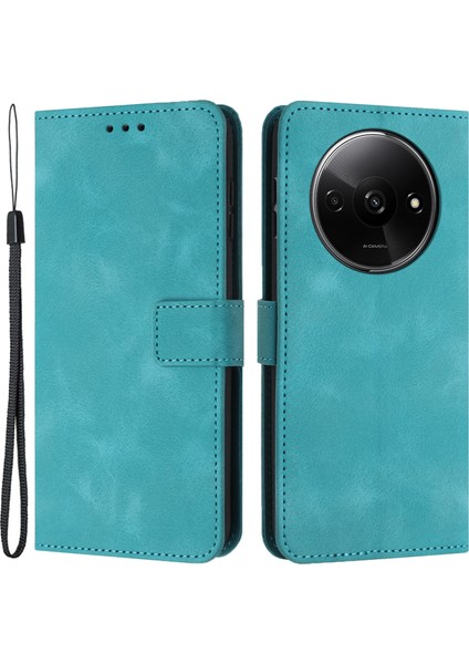Xiaomi Redmi Için A3 Kılıf Düz Renk Pu Deri Standı Manyetik Kapatma Telefon Kapağı-Yeşil (Yurt Dışından)