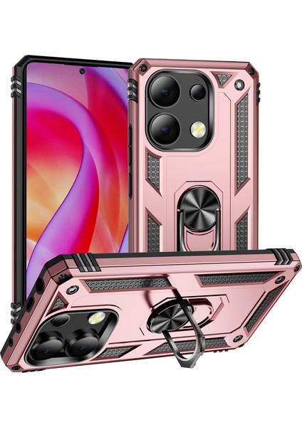 Xiaomi Redmi Note 13 4g Kılıf Pc+Tpu Kickstand-Gül Altın ile Darbeye Dayanıklı Telefon Kapağı (Yurt Dışından)