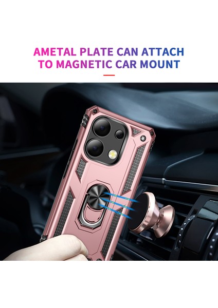 Xiaomi Redmi Note 13 4g Kılıf Pc+Tpu Kickstand-Gül Altın ile Darbeye Dayanıklı Telefon Kapağı (Yurt Dışından) fiyatları