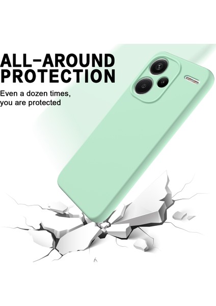 Xiaomi Redmi Note 13 Pro+ 5g Sıvı Silikon Telefon Kılıfı Askılı Yükseltilmiş Kenar-Yeşil (Yurt Dışından) modelleri