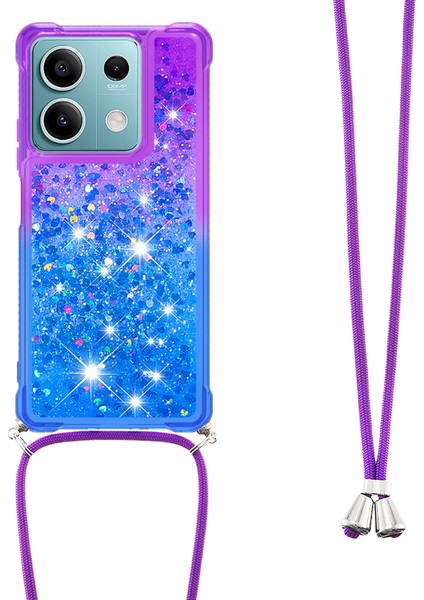 Xiaomi Redmi Note 13 5g Kılıf Için Bling Akan Sıvı Tpu Telefon Kapağı Kordon-Mor + Mavi (Yurt Dışından) modelleri