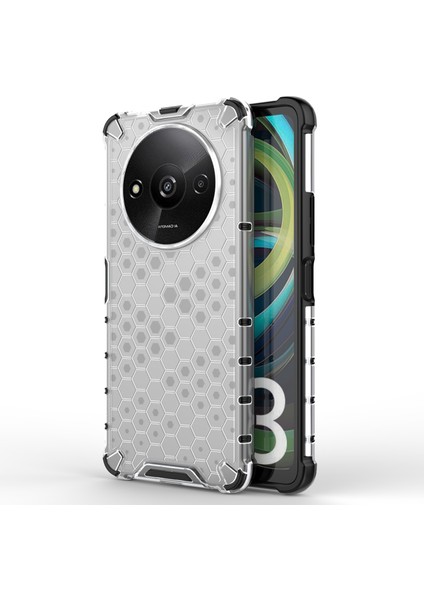 Xiaomi Redmi A3 Cep Telefonu Kılıfları Için Petek Tasarım Tpu+Pc Çizilmez Kapak-Gri (Yurt Dışından)