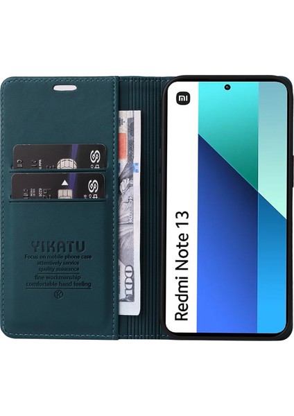 Xiaomi Redmi Note 13 4g Kılıf Cüzdan Telefon Kapağı Manyetik Kapanış-Yeşil (Yurt Dışından) fiyatları