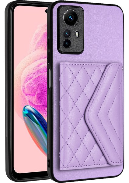 Xiaomi Redmi Note 12S 4g Kılıf Kickstand Telefon Kapak Kartı Yuvaları-Mor Için (Yurt Dışından)