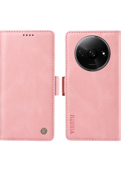 Xiaomi Redmi A3 Kılıf Cüzdan Tarzı Cilt Dokunuşlu Deri Telefon Kapağı-Pembe (Yurt Dışından)
