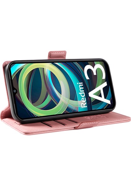 Xiaomi Redmi A3 Kılıf Cüzdan Tarzı Cilt Dokunuşlu Deri Telefon Kapağı-Pembe (Yurt Dışından) modelleri