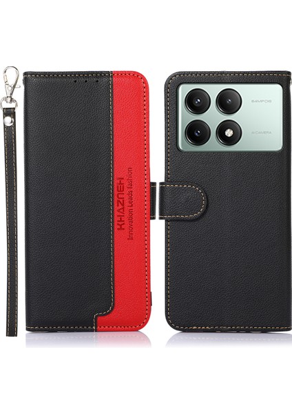 Xiaomi Redmi Için K70E 5g Kılıf Manyetik Rfıd Engelleme Telefon Standı Kapağı-Siyah (Yurt Dışından)