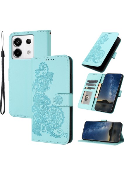 Xiaomi Redmi Note 13 Pro 4g Cüzdan Telefon Kılıfı Anti-Drop Deri Folyo Flip Case-Bebek Mavisi Için (Yurt Dışından)