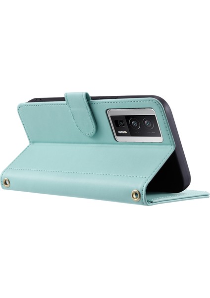 Xiaomi Redmi K60 5g Cep Telefonu Kılıfı Için Eşkenar Dörtgen Izgara Crossbody Kapak-Nane Yeşili (Yurt Dışından) modelleri