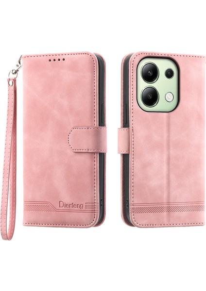 Xiaomi Redmi Note 13 4g Kılıf Cüzdan Deri Flip Telefon Kapağı-Pembe (Yurt Dışından)