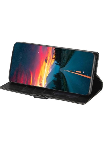 Xiaomi Redmi Note 13 Pro 5g Kılıf Parıltılı Fermuar Deri Kapaklı Cüzdan-Siyah (Yurt Dışından)