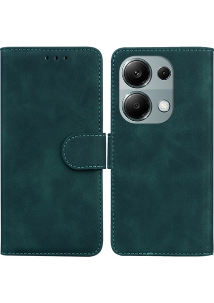 Xiaomi Redmi Note 13 Pro 4g Kılıf Kapak Standı Düz ​​renk Tasarım Telefon Kapağı-Yeşil (Yurt Dışından)