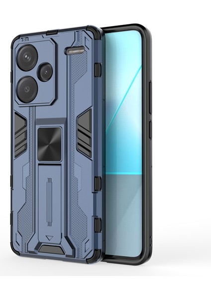Xiaomi Redmi Note 13 Pro+ 5g Kılıf Pc + Tpu Çift Katmanlı Kickstand Telefon Kapağı-Mavi Için (Yurt Dışından)