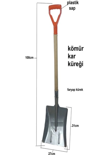 Toptancı Amca Kömür Küreği Faryap Kürek Kar Küreği Ahır Küreği