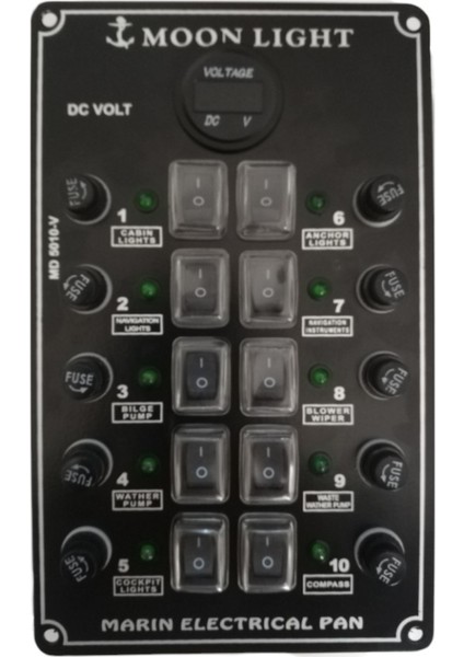 Moonlıght Panel Çiftli Voltmetreli 10'lu