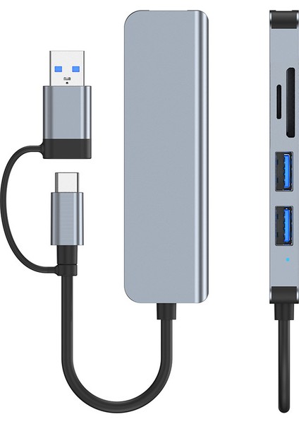 Type C - USB 3.0 Hub 5'i 1 Arada Yerleştirme Istasyonu, (Yurt Dışından)