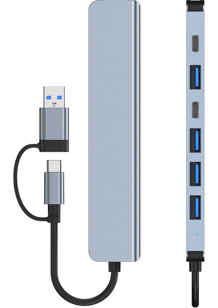 2217 Usb-A+Usb-C Hub Adaptörü Usb3.0+Usb2.0*4+Pd+Usb-C (Yurt Dışından)