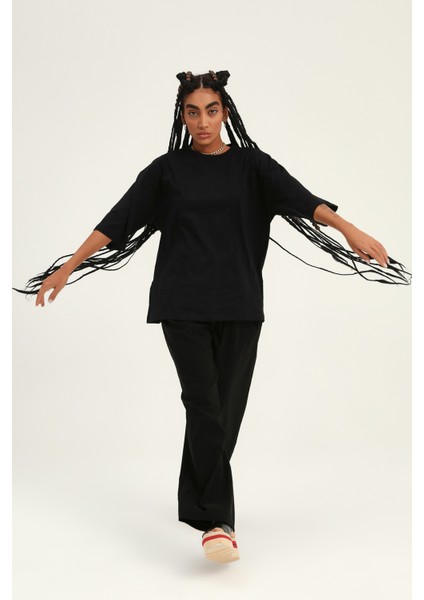 Truvakar Kol Basic Oversize Tişört Siyah fırsatları